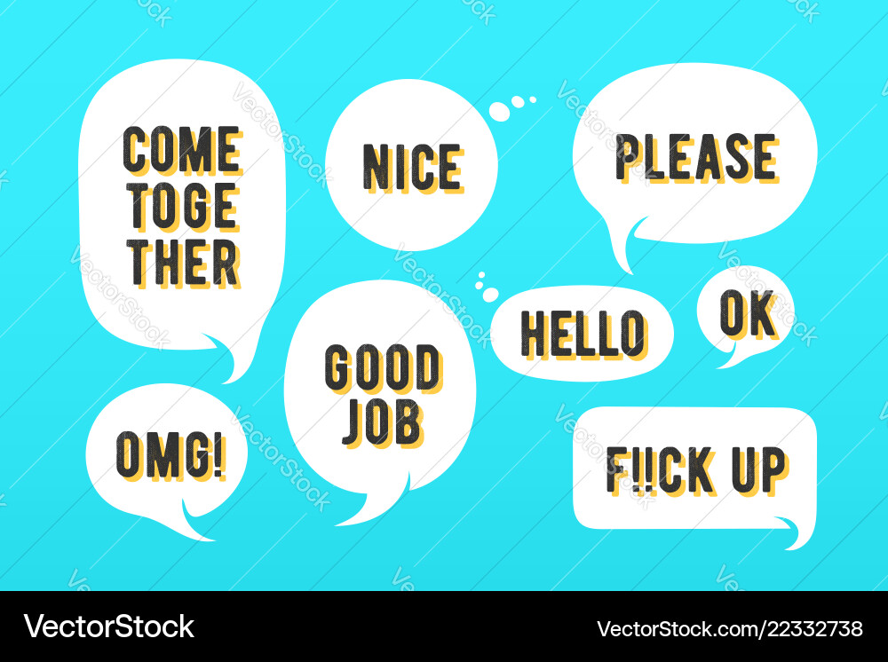 Speech Bubbles - Message Set vector image