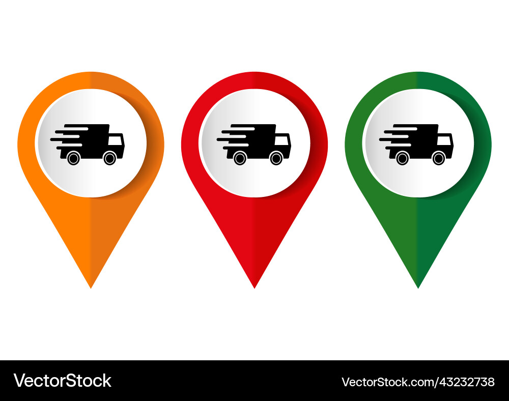 Speed transport icon set flat design pointers Speed transport icon set flat design pointers vector image
