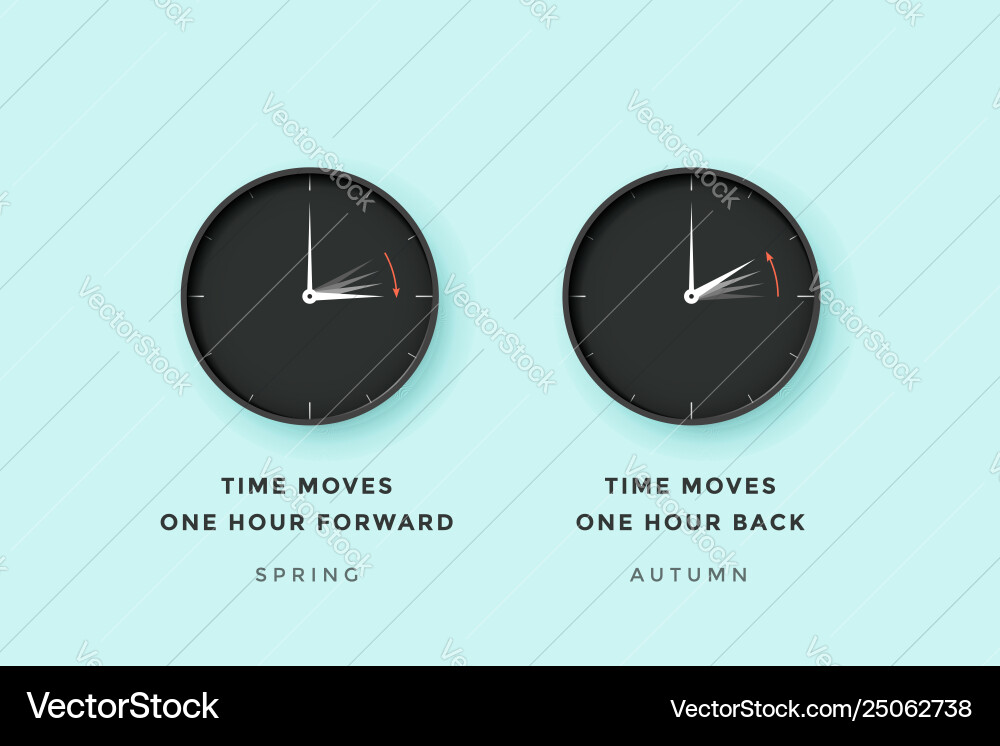 Spring Forward Clock Set vector image
