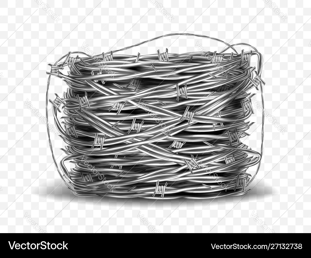 Steel Barbed Wire Coil with Thorns – Royalty-Free Vector | VectorStock, image size:1000x830