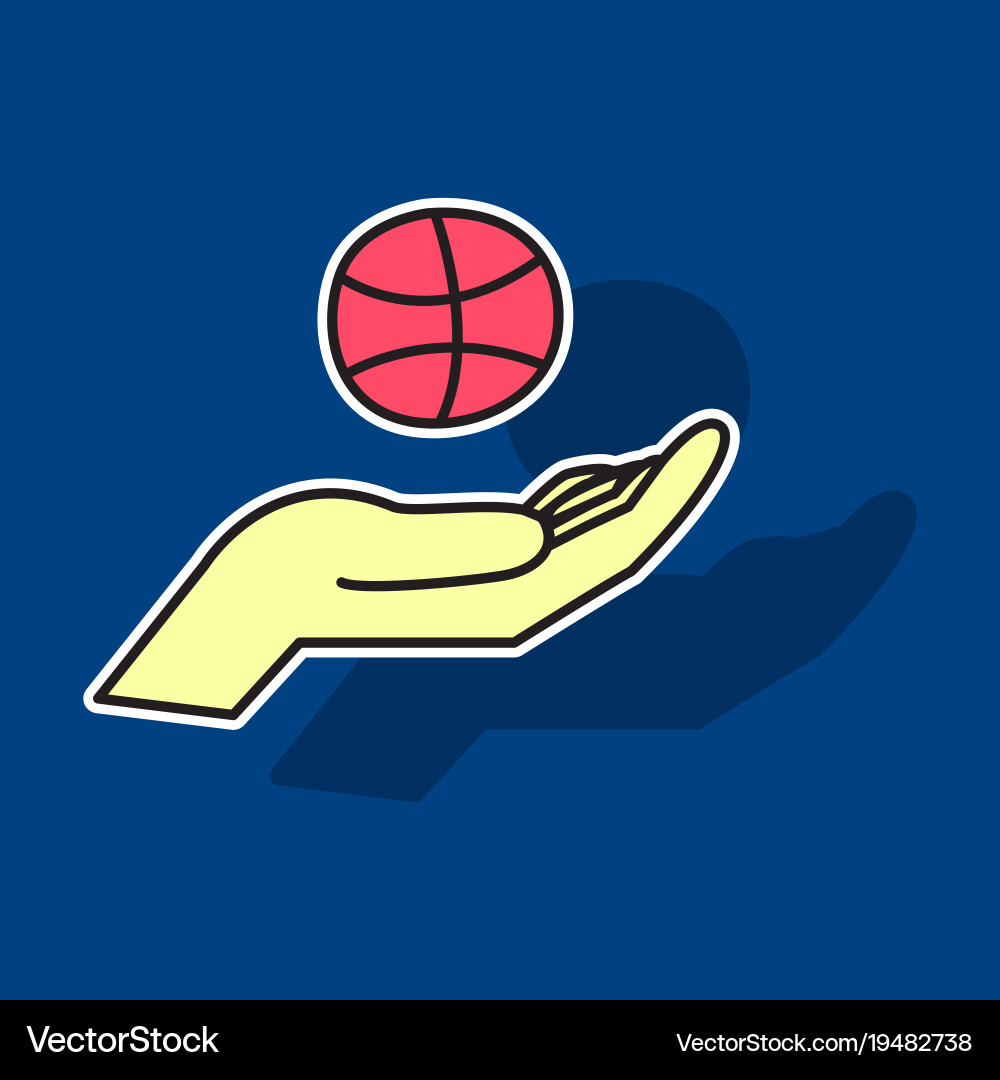Sticker unusual look dribbble social media icon Vector Image