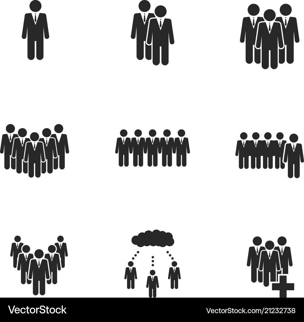 Team icon set line style design ui Team icon set line style design ui vector image