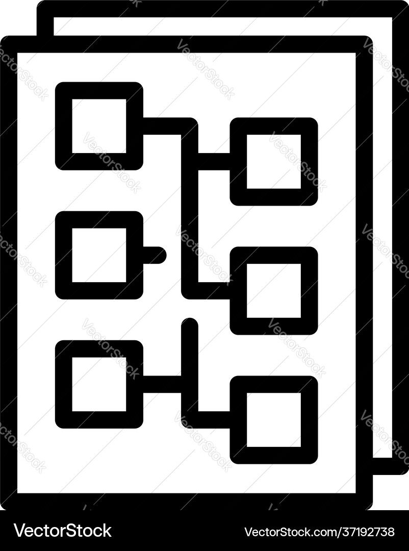Technical algorithm icon outline style Technical algorithm icon outline style vector image