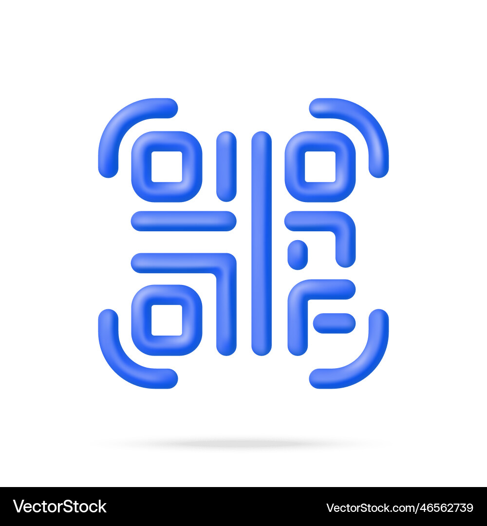 3d qr code icon isolated 3d qr code icon isolated Vector Image