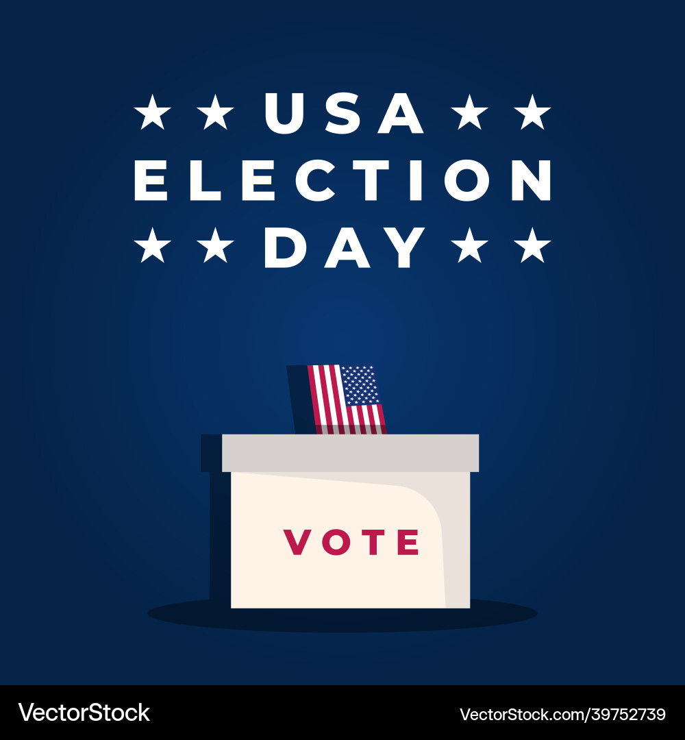 American election day with paper vote inserting American election day with paper vote inserting vector image