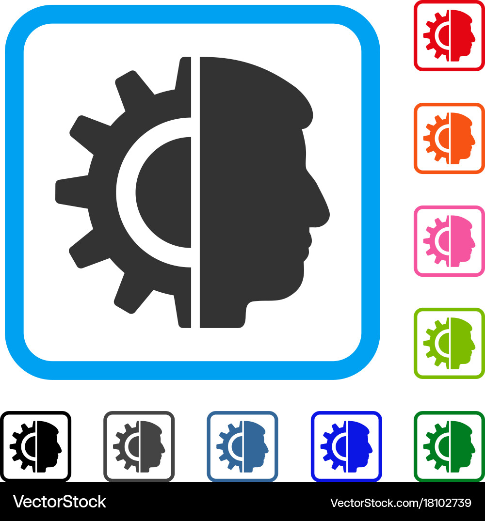 Android robotics framed icon vector image