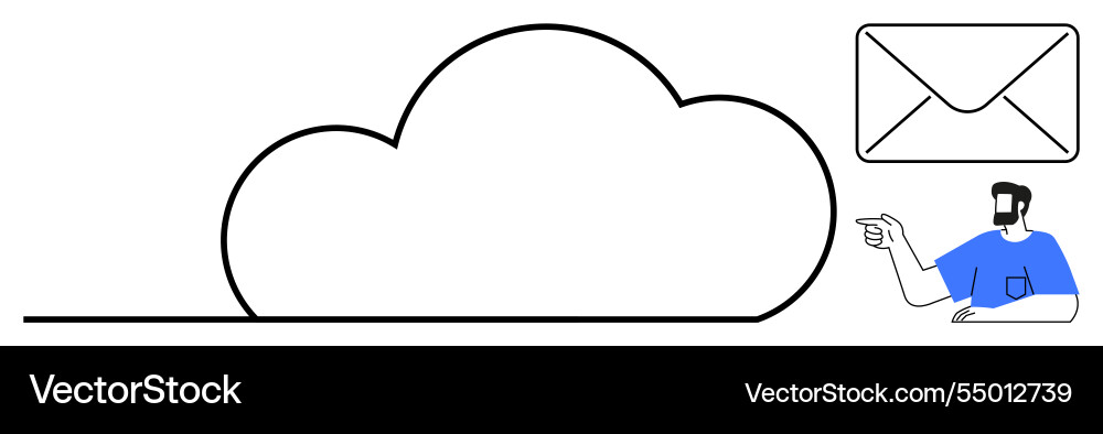 Cloud storage communication with email simplifying Cloud storage communication with email simplifying vector image