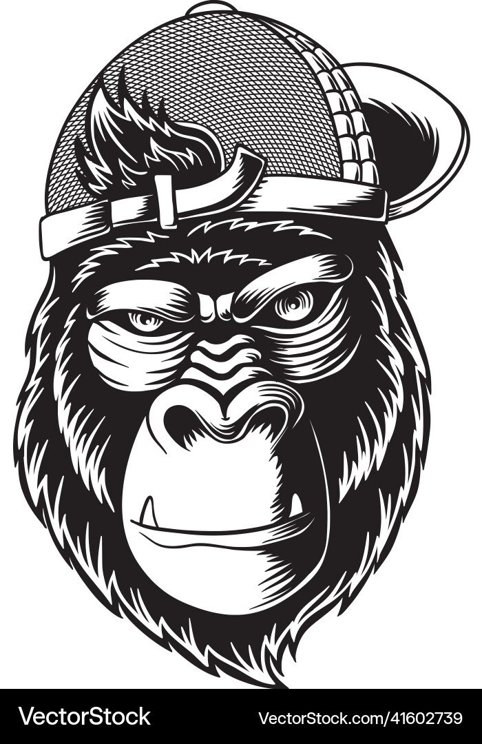 Cool Gorilla with Helmet vector image