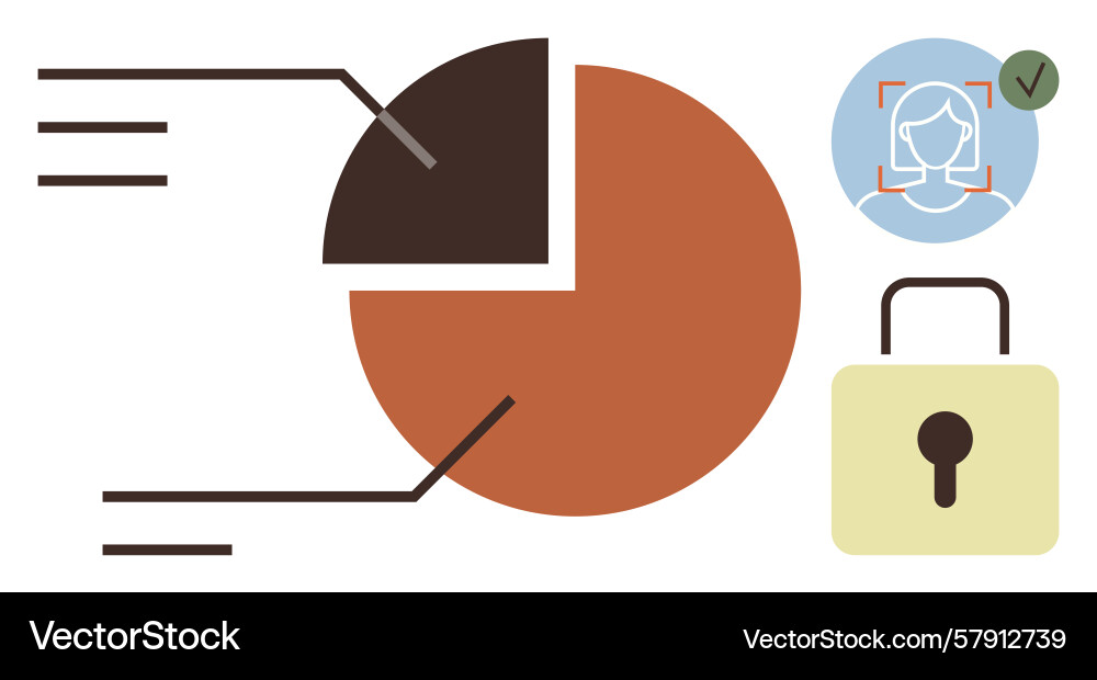Data visualization with pie chart user vector image