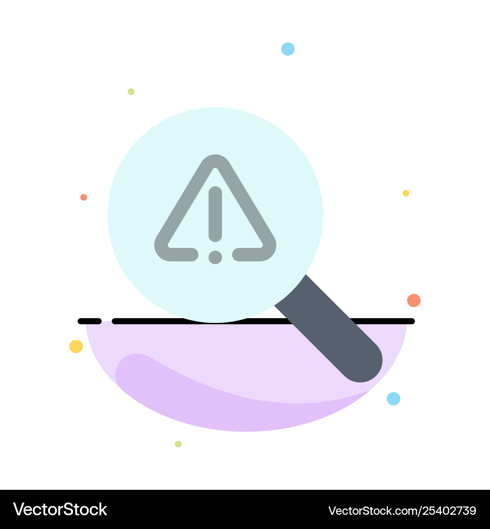 Find search view error abstract flat color icon Find search view error abstract flat color icon vector image