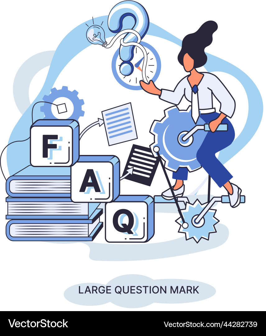 Ladge question mark problem and solution concept Ladge question mark problem and solution concept vector image