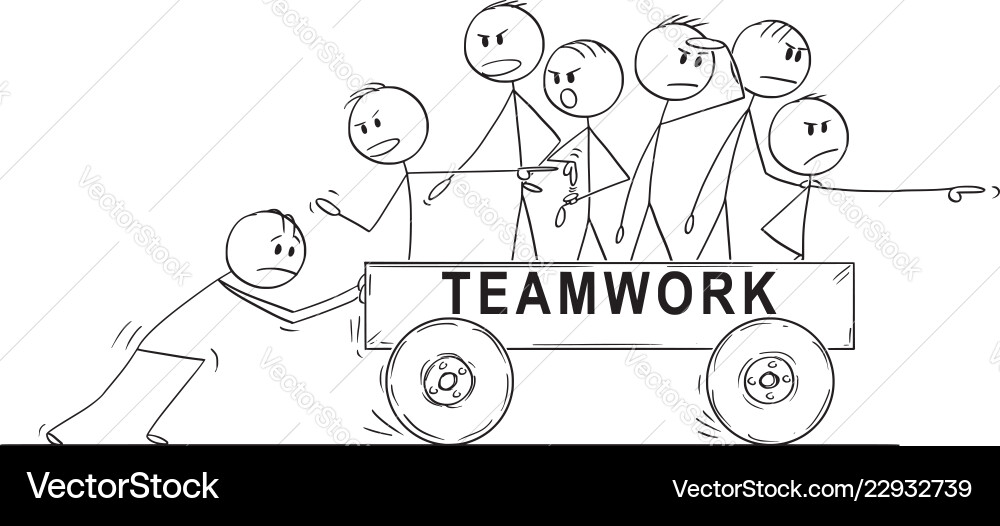 Lazy Team on a Cart Vector Image