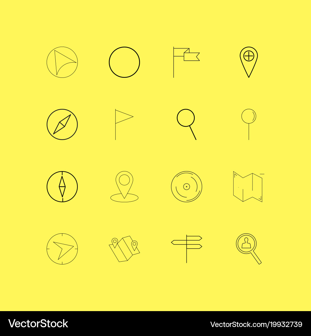 Map and navigation linear icon set simple outline vector image