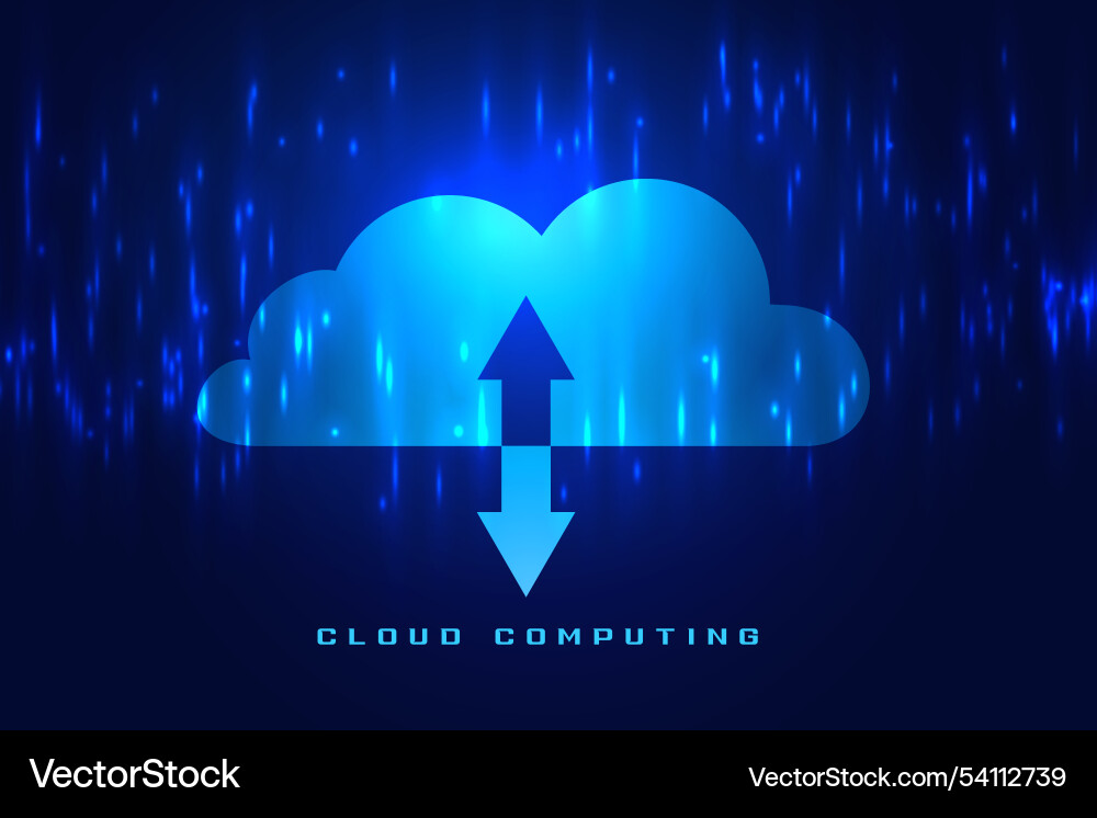 Modern cloud computing tech background for online vector image