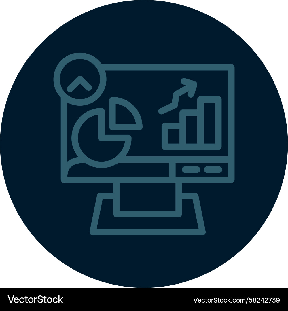 Multi-Color Session Duration Line Chart Icon Vector Image