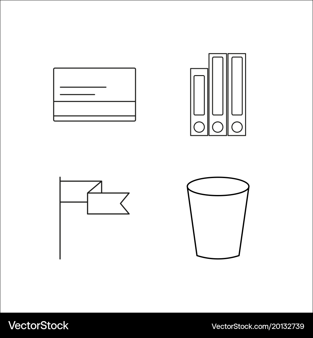 Office simple linear icon setsimple outline icons Vector Image