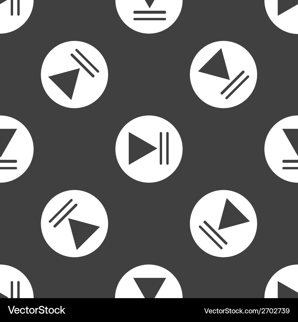 Play button web icon flat design seamless pattern Vector Image