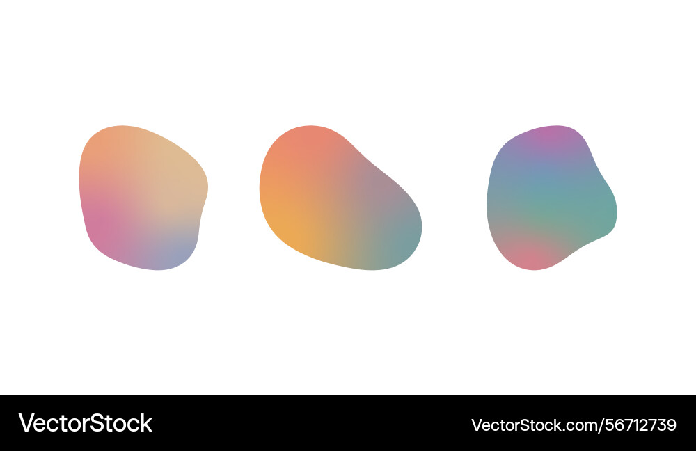 Playful gradient blobs rounded colorful shapes Playful gradient blobs rounded colorful shapes Vector Image
