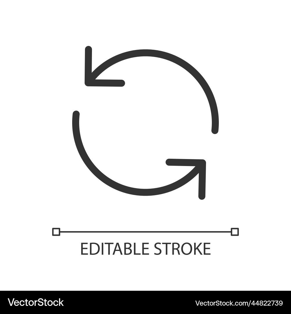 Reload pixel perfect linear ui icon Reload pixel perfect linear ui icon vector image