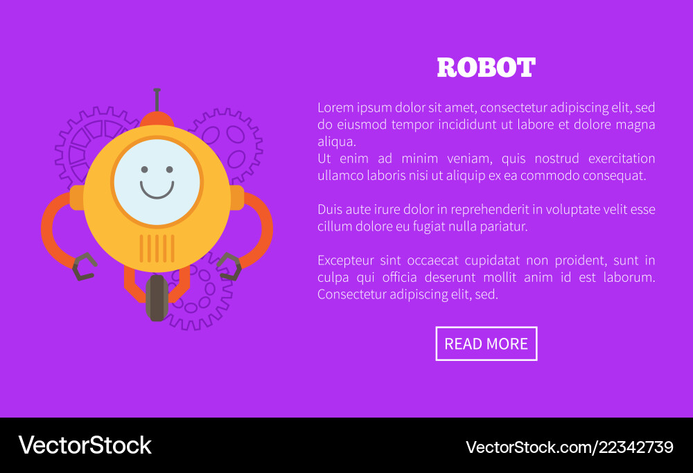 Robot character web page text Robot character web page text vector image