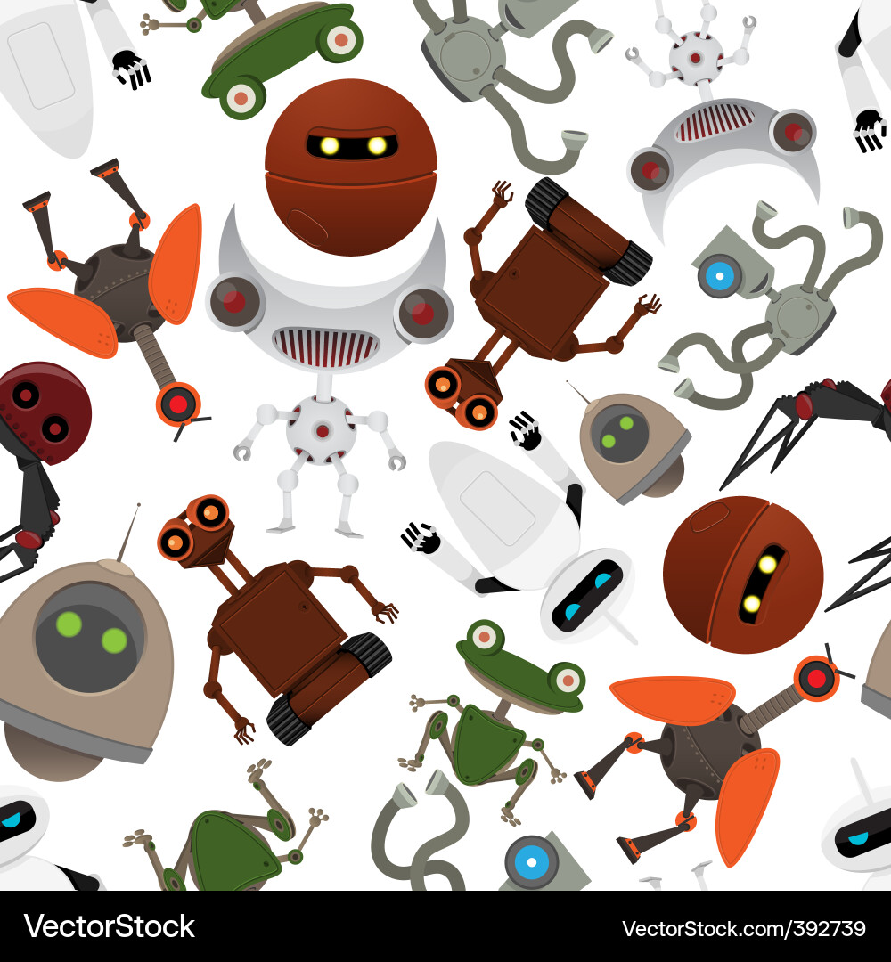 Robot Pattern Seamless Texture vector image