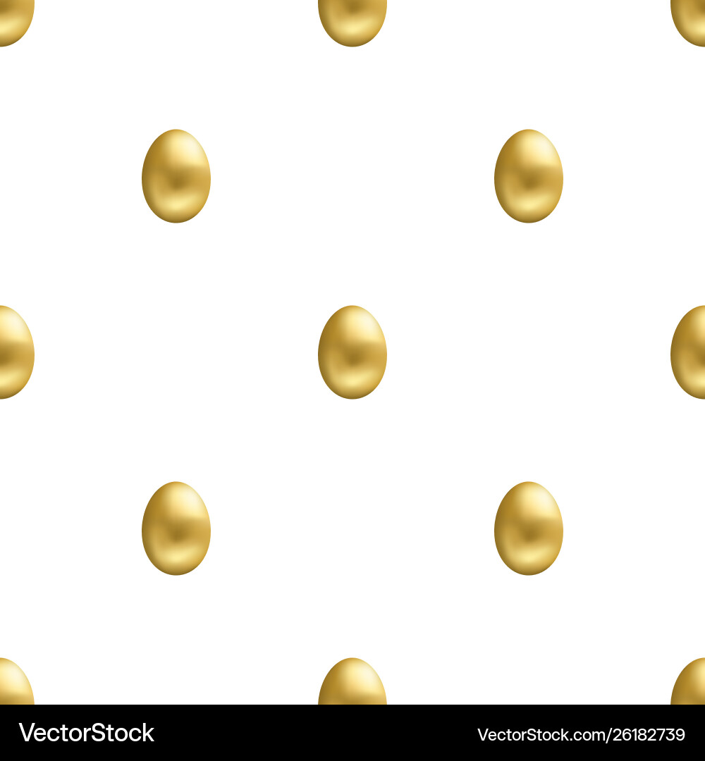 Seamless pattern with realistic golden egg Vector Image