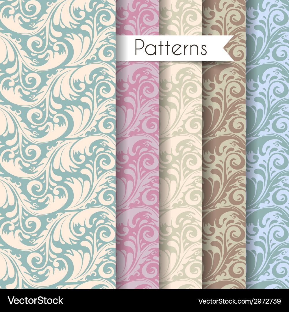 Seamless patterns set vector image