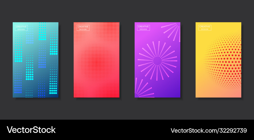 Set abstract pattern halftone background Set abstract pattern halftone background vector image
