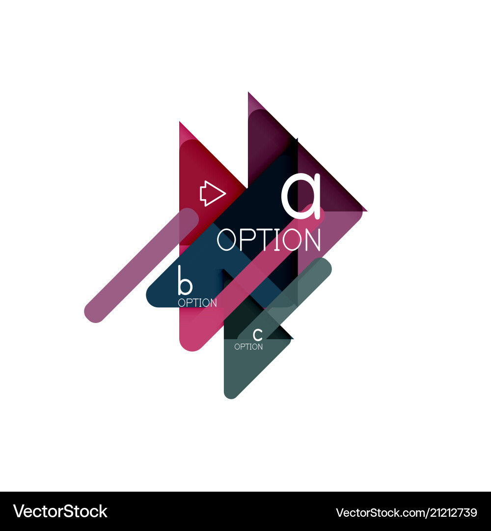 Triangle data visualization design option Triangle data visualization design option vector image