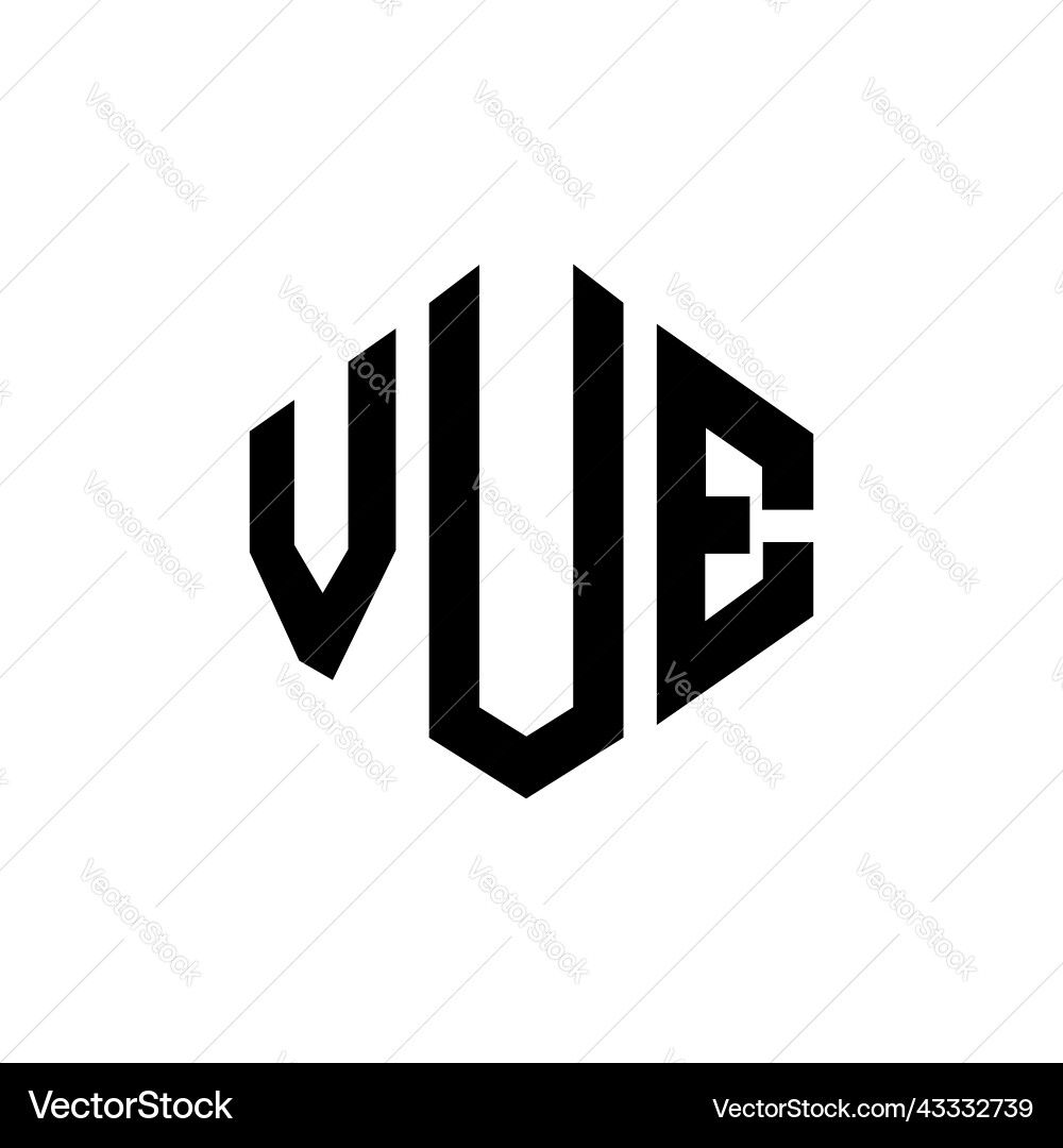 Vue letter logo design with polygon shape vector image
