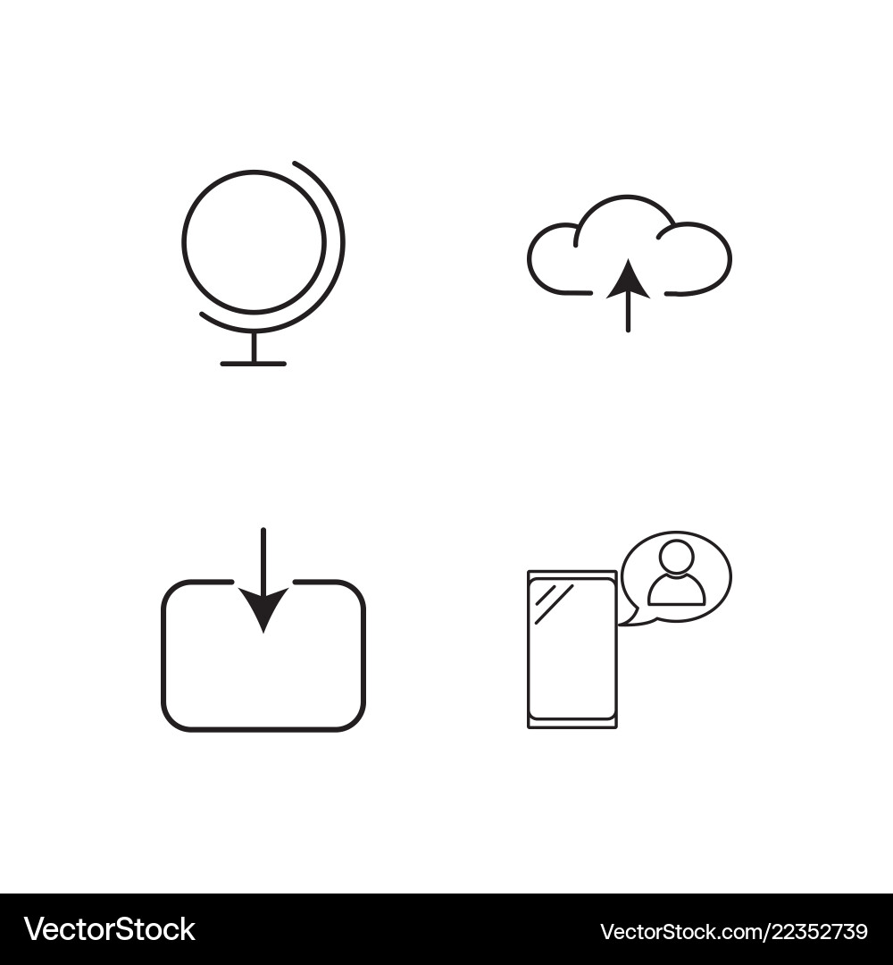 Web simple outlined icons set Vector Image