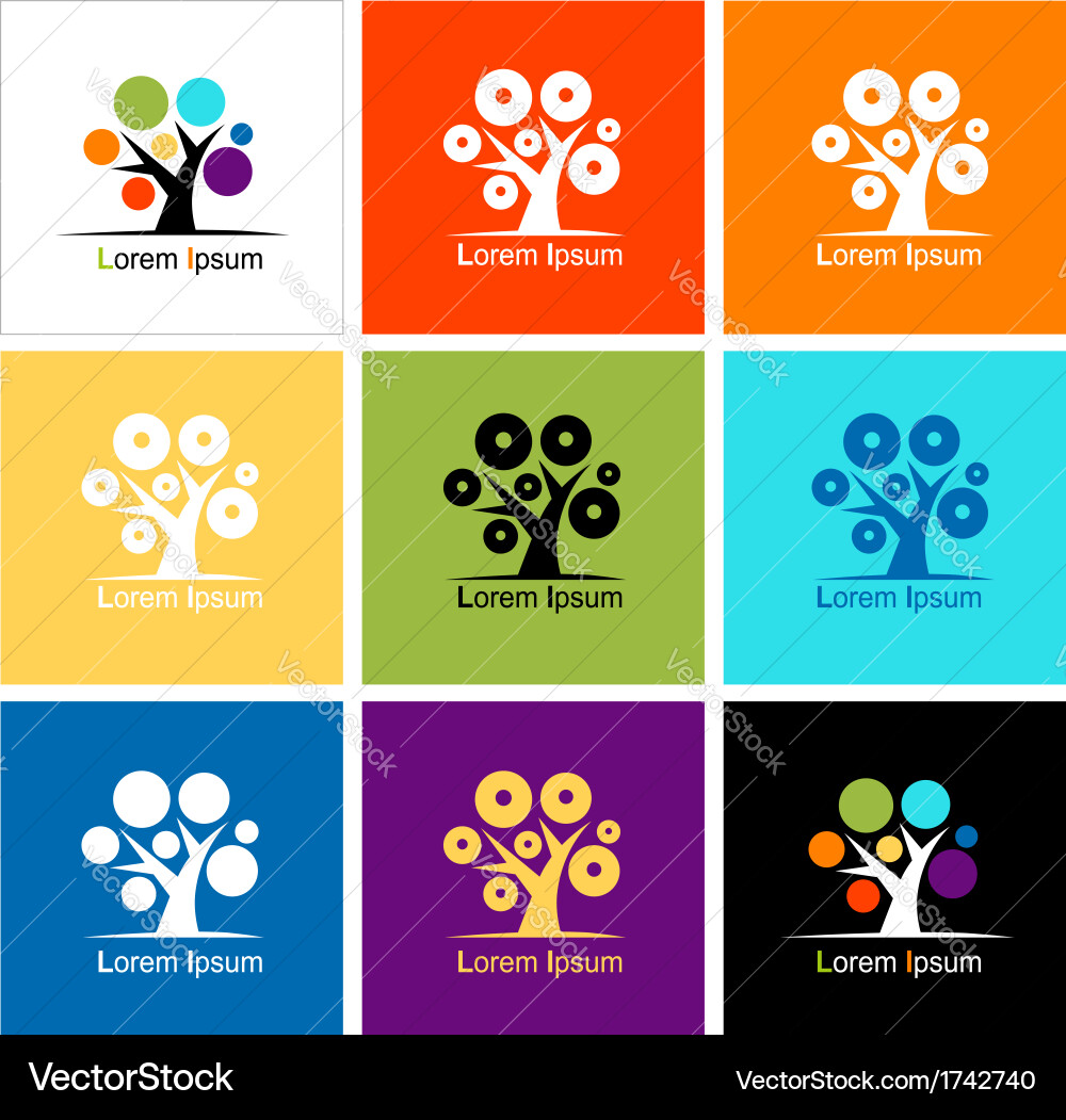 Abstract colorful trees for your design vector image