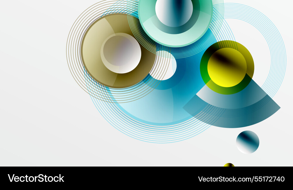 Abstract composition of overlapping circles vector image