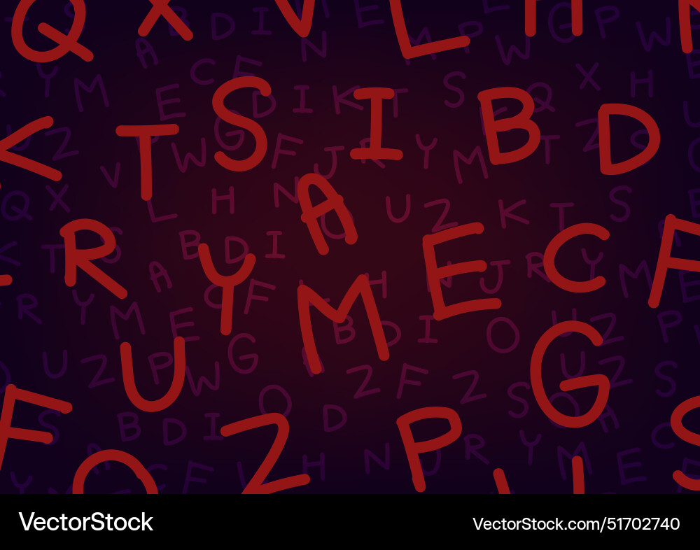 Abstract red alphabet font random background Abstract red alphabet font random background vector image