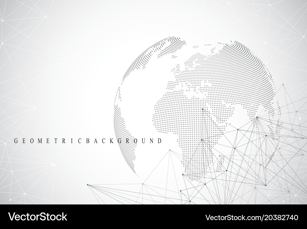 Big data visualization with a world globe Vector Image