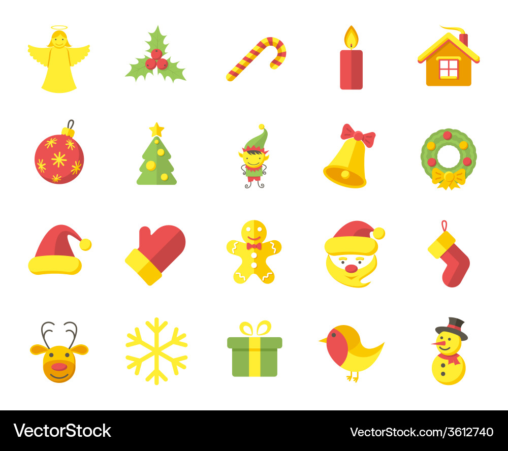 Christmas icons vector image