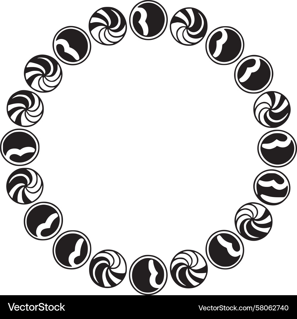 Circular Abstract Black Pattern Vector Image