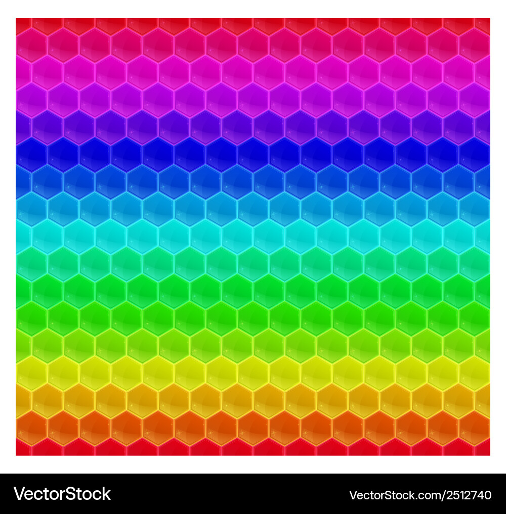 Colorized pattern hexagon mosaic vector image