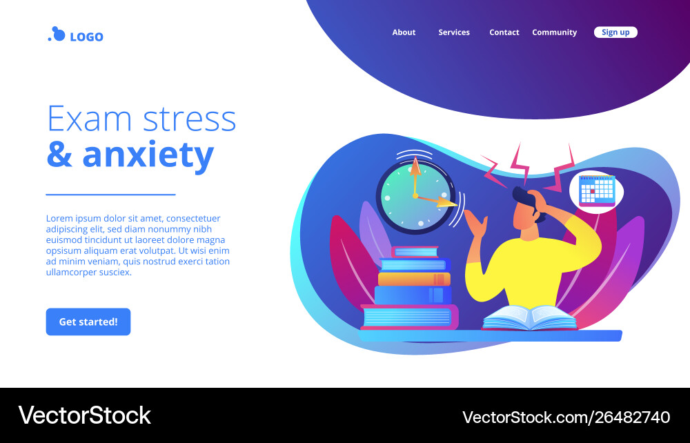 Exams and tests concept landing page Exams and tests concept landing page vector image