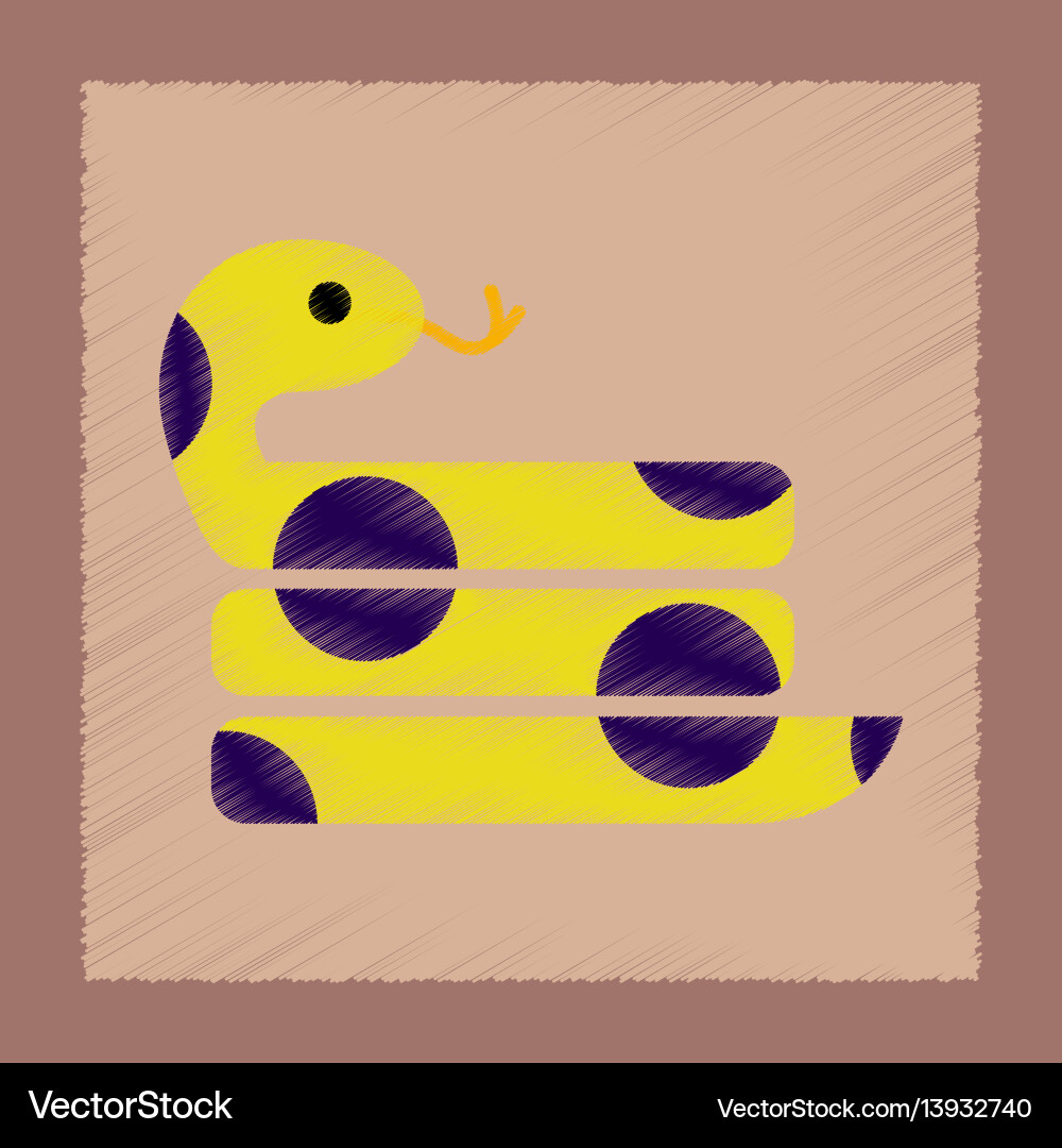 Flat shading style icon reptile snake Vector Image