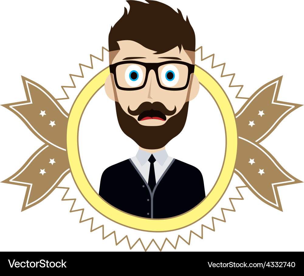 Geek retro guy vector image