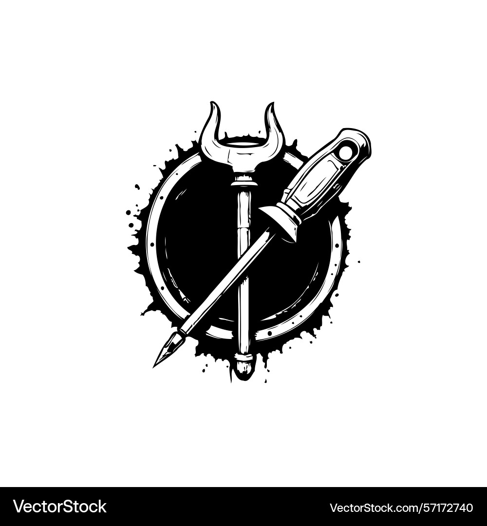 Graphic of a screwdriver and an object with two Graphic of a screwdriver and an object with two Vector Image
