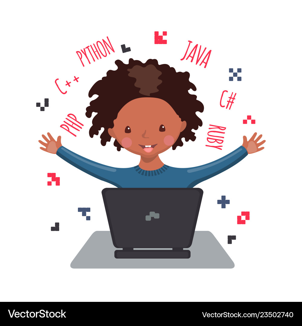 Happy Coding Boy vector image