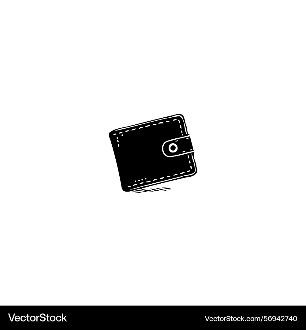Minimalistic rendering of a closed compact wallet Vector Image