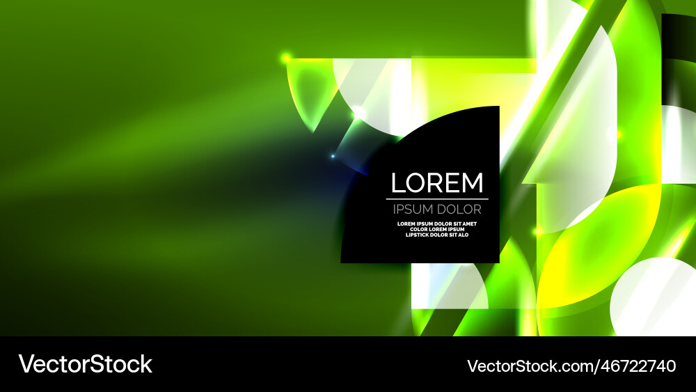 Neon round shapes lines and triangle elements hi Vector Image