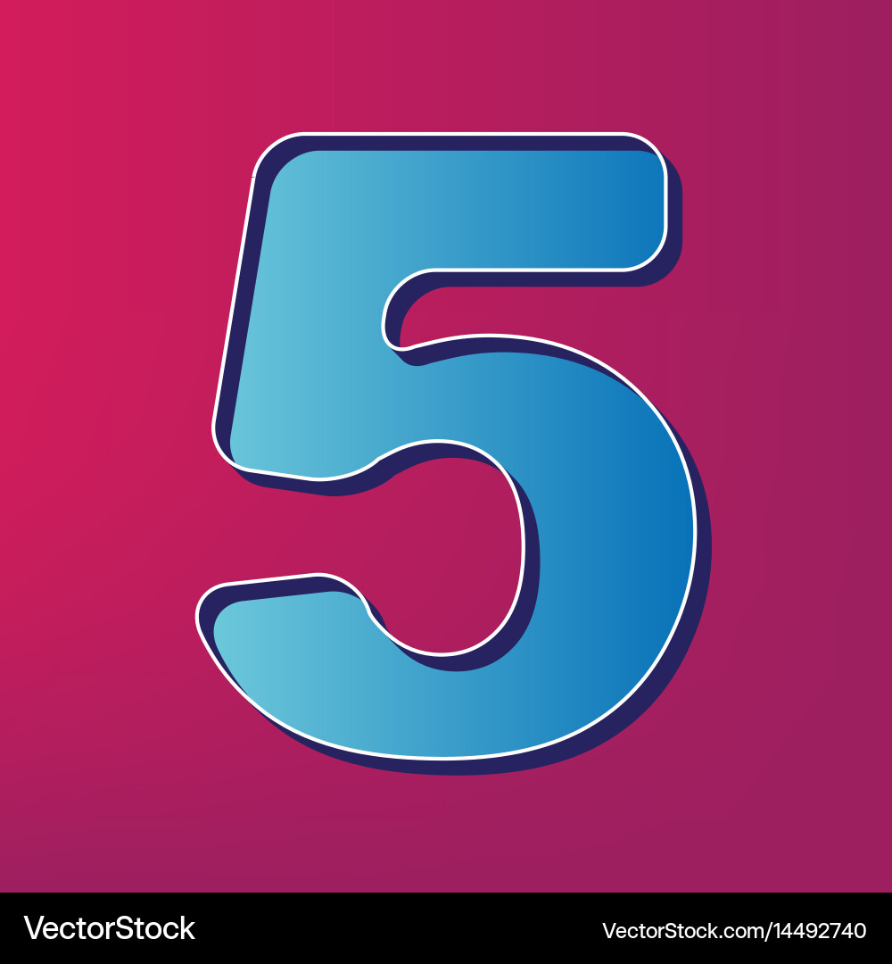 Number 5 sign design template element Vector Image