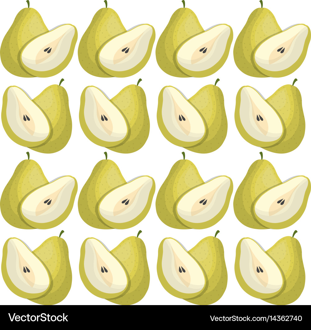 Pear seamless pattern design Vector Image