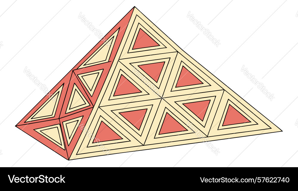 Pyramid-like geometric pattern abstract 3d design vector image