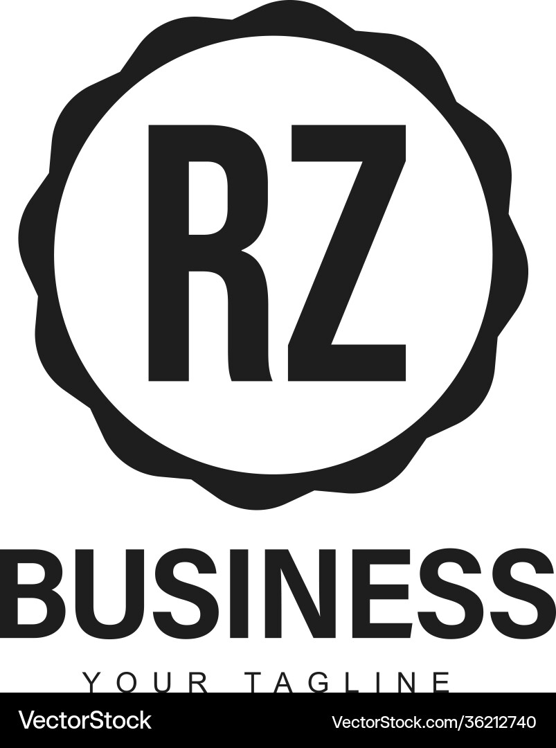 Rz initial a logo design with abstract style vector image