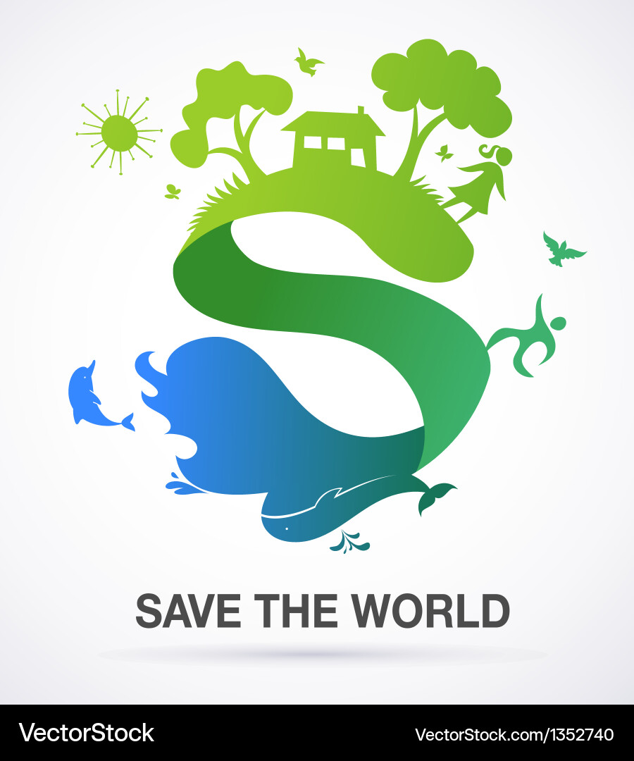 Save the World Ecology Vector Image
